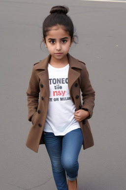 Emirati child girl with  brown hair