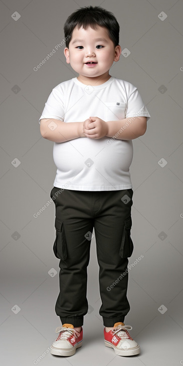 South korean infant boy with  blonde hair