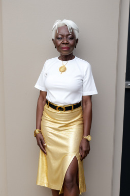 Togolese elderly female with  white hair