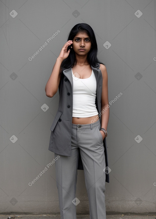 Sri lankan young adult female with  gray hair