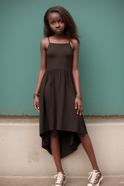 Togolese teenager girl with  brown hair