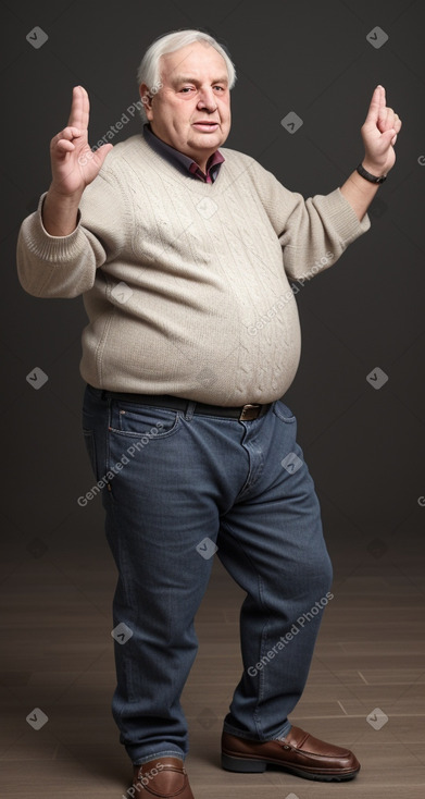 Serbian elderly male with  black hair