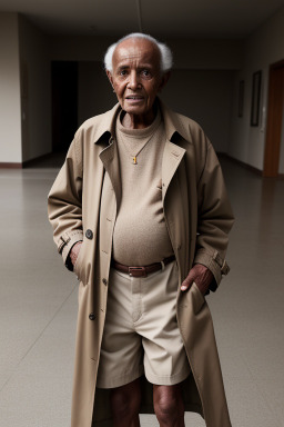 Ethiopian elderly male with  brown hair