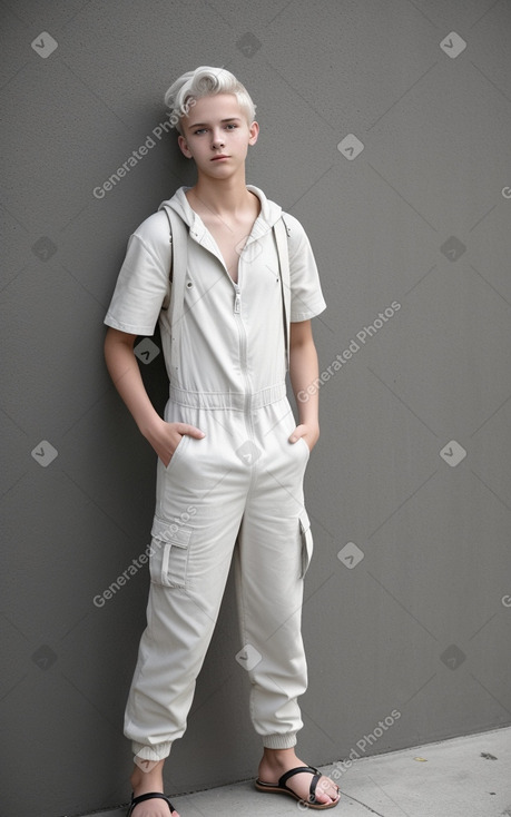 German teenager boy with  white hair