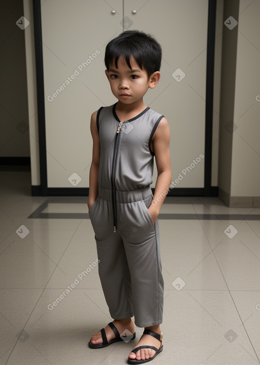 Thai child boy with  gray hair