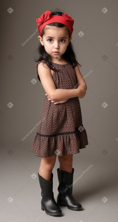 Moroccan infant girl with  black hair