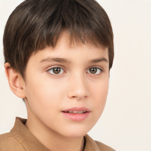 Neutral white child male with short  brown hair and brown eyes