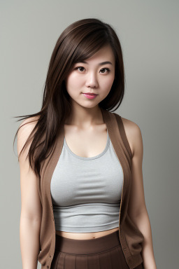 Chinese adult female with  brown hair