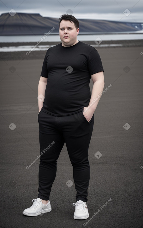 Icelandic young adult male with  black hair