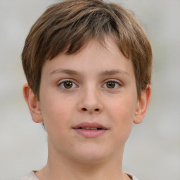 Neutral white child male with short  brown hair and brown eyes