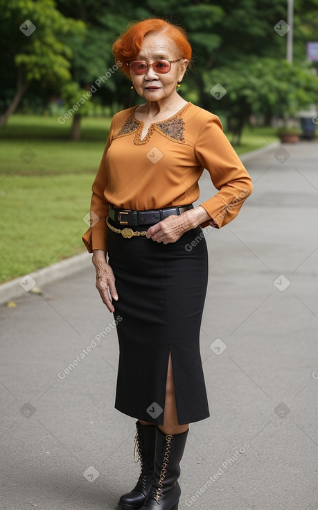 Indonesian elderly female with  ginger hair