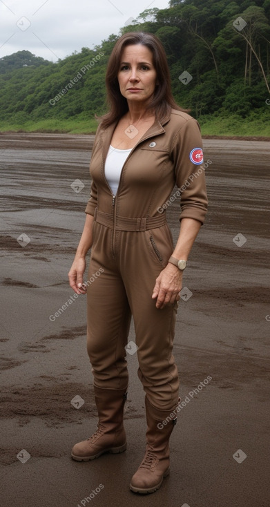 Costa rican middle-aged female with  brown hair