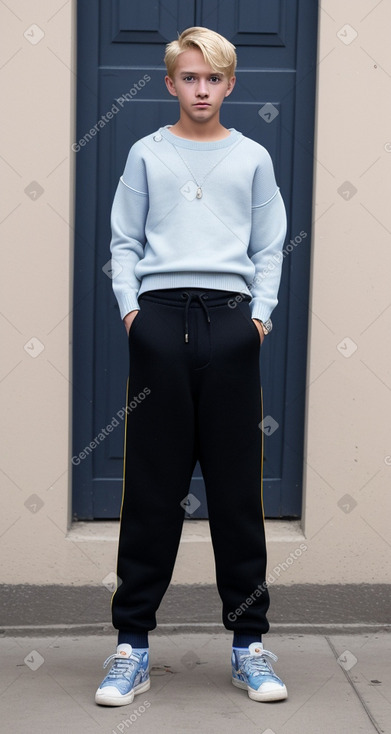 Ecuadorian teenager boy with  blonde hair