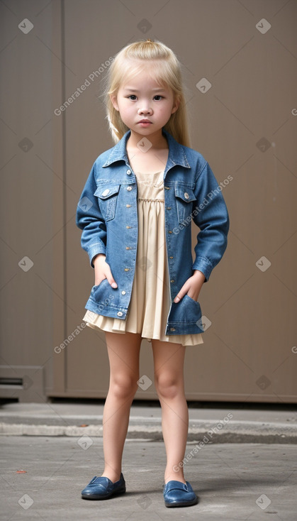 Vietnamese child girl with  blonde hair