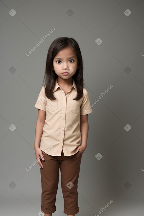 Malaysian child female with  brown hair