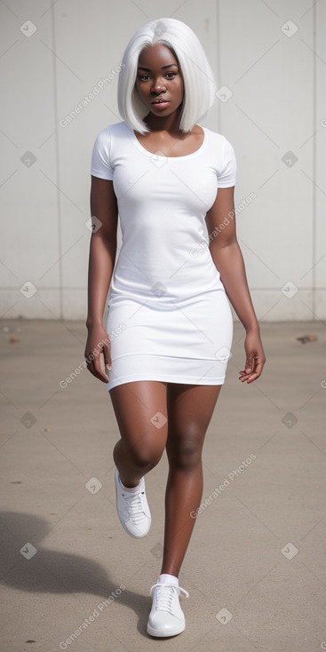 Ghanaian young adult female with  white hair