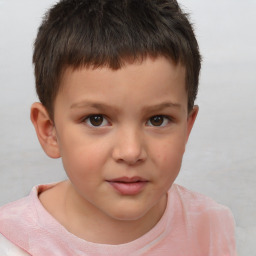 Neutral white child male with short  brown hair and brown eyes