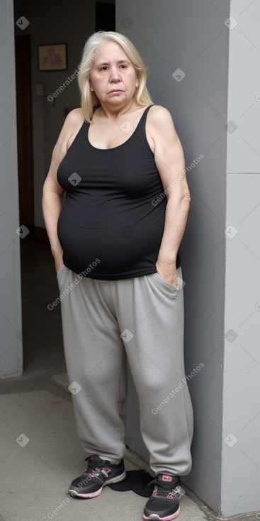 Argentine elderly female with  blonde hair