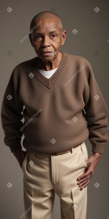 African elderly male with  brown hair