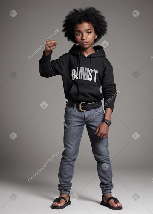 African american child male with  black hair