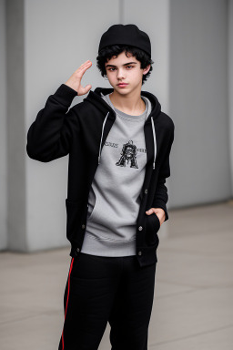 Macedonian teenager boy with  black hair