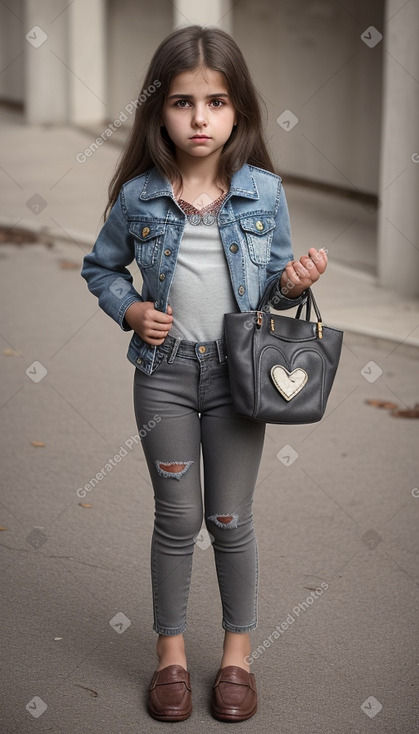 Turkish child girl with  gray hair