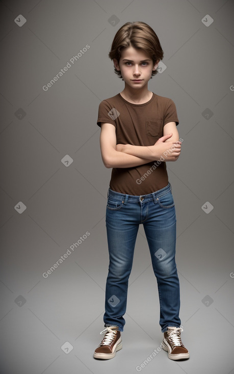 Italian child boy with  brown hair