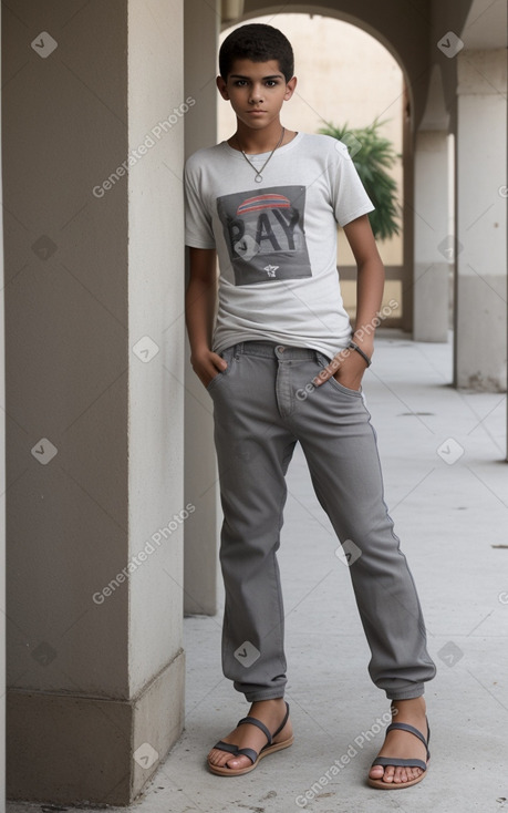 Cuban teenager boy with  gray hair