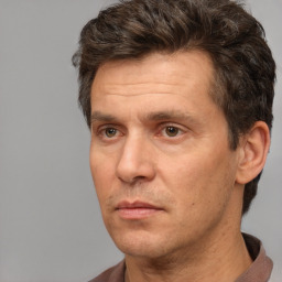 Neutral white adult male with short  brown hair and brown eyes