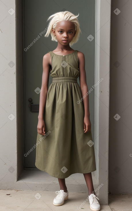 African child girl with  white hair