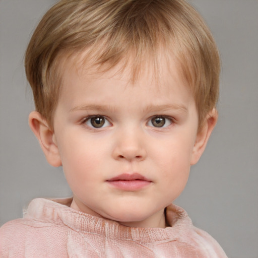 Neutral white child male with short  brown hair and blue eyes