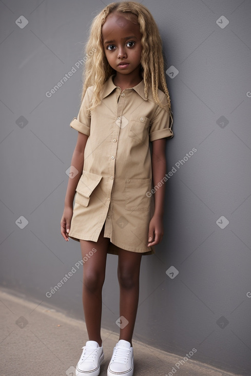 Ethiopian child girl with  blonde hair