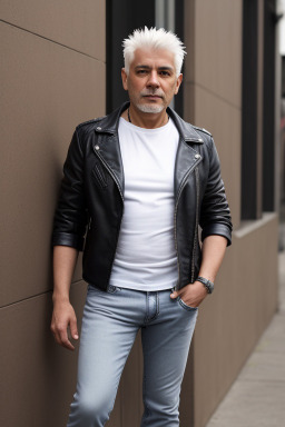 Colombian 45 years male with  white hair