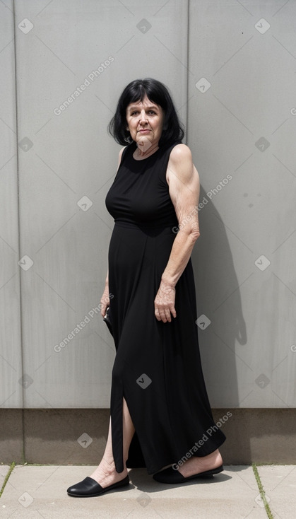 British elderly female with  black hair