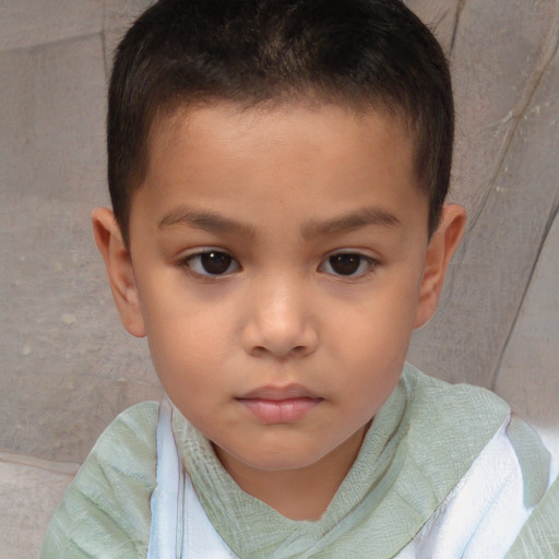 Neutral white child male with short  brown hair and brown eyes