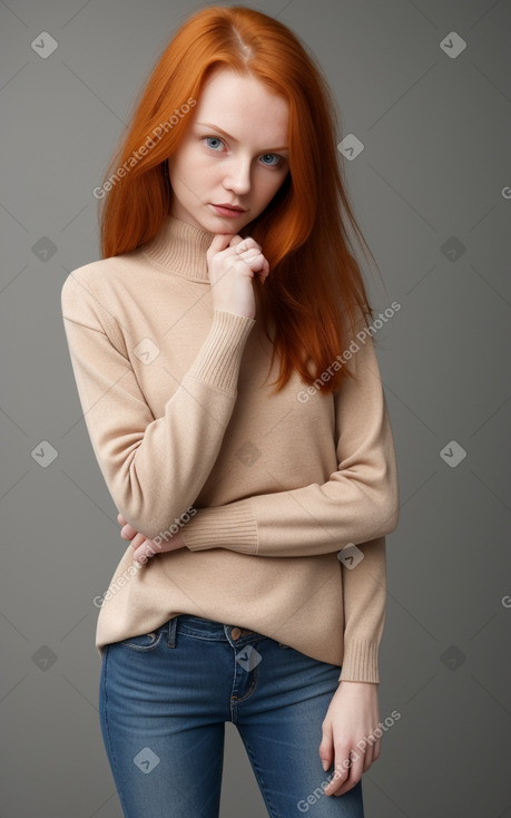 Latvian adult female with  ginger hair