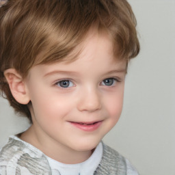 Right-facing Child Brown Hair Short Hair Male with Grey Eyes images |  