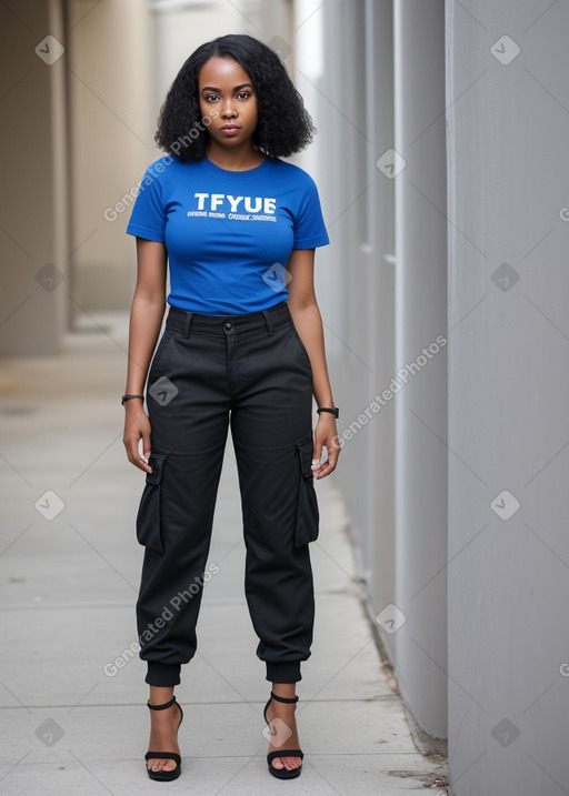 African american adult female with  black hair