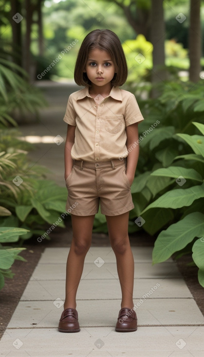 Child female with  brown hair