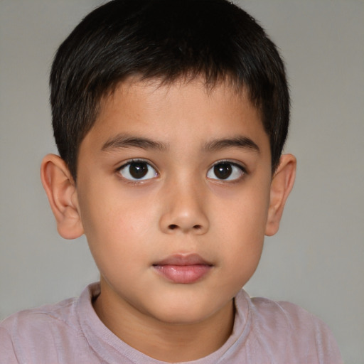 Neutral white child male with short  brown hair and brown eyes