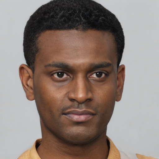 Neutral latino young-adult male with short  brown hair and brown eyes