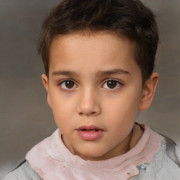 Neutral white child male with short  brown hair and brown eyes