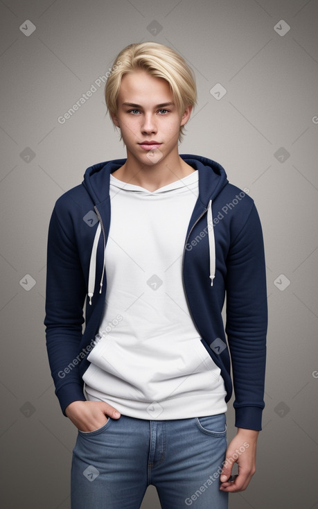 Norwegian young adult male with  blonde hair