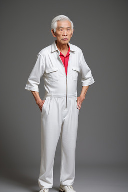 Taiwanese elderly male with  white hair