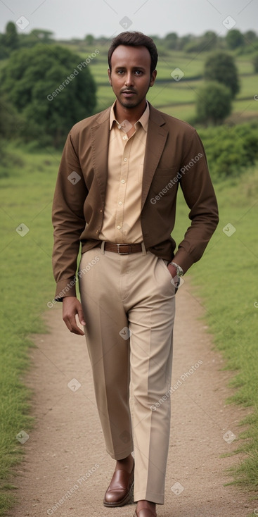 Somali adult male with  brown hair