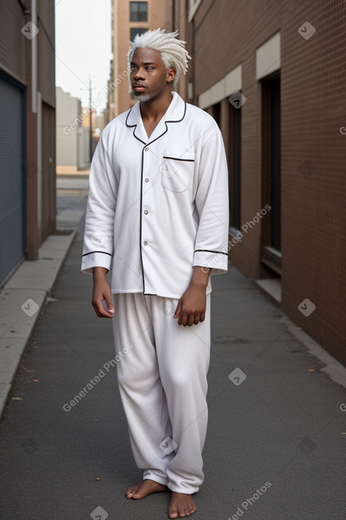 African american adult male with  white hair