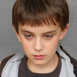 Neutral white child male with short  brown hair and brown eyes