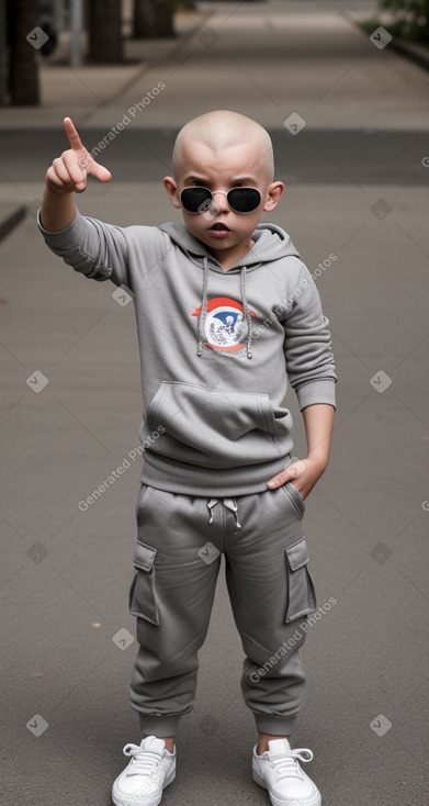 Costa rican infant boy with  white hair