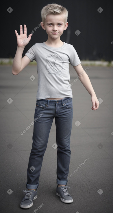 Lithuanian child boy with  gray hair