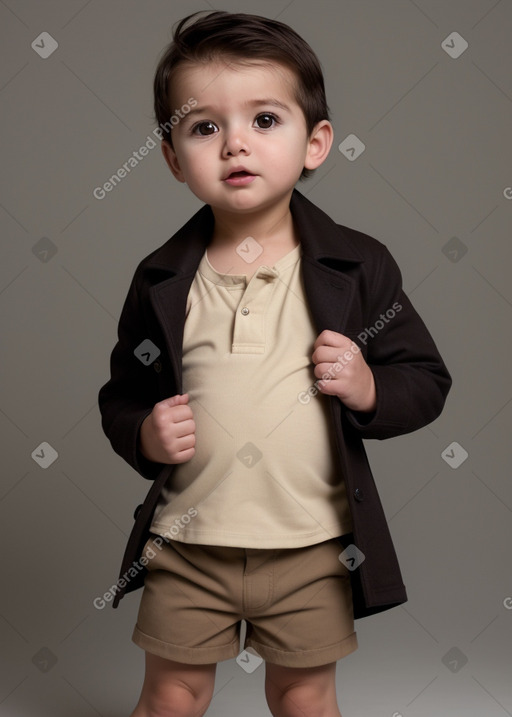 Costa rican infant boy with  brown hair